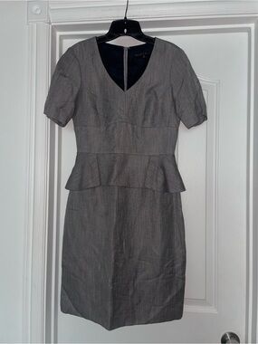 Antonio Melani Grey Peplum Sheath Dress Sz 4